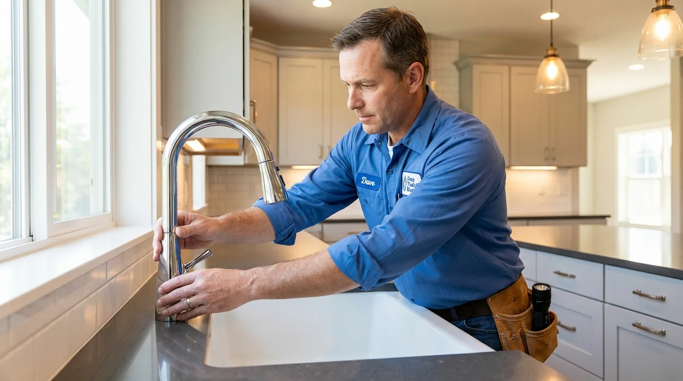 Kitchen faucet installation by Johns Plumbing LLC in Rantoul